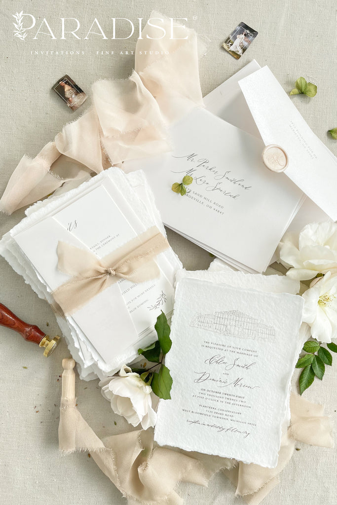 Brettany Handmade Paper Wedding Invitation Sets