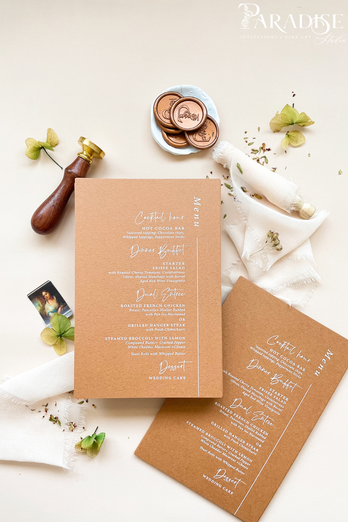 Kinsley Cinnamon Wedding Menus