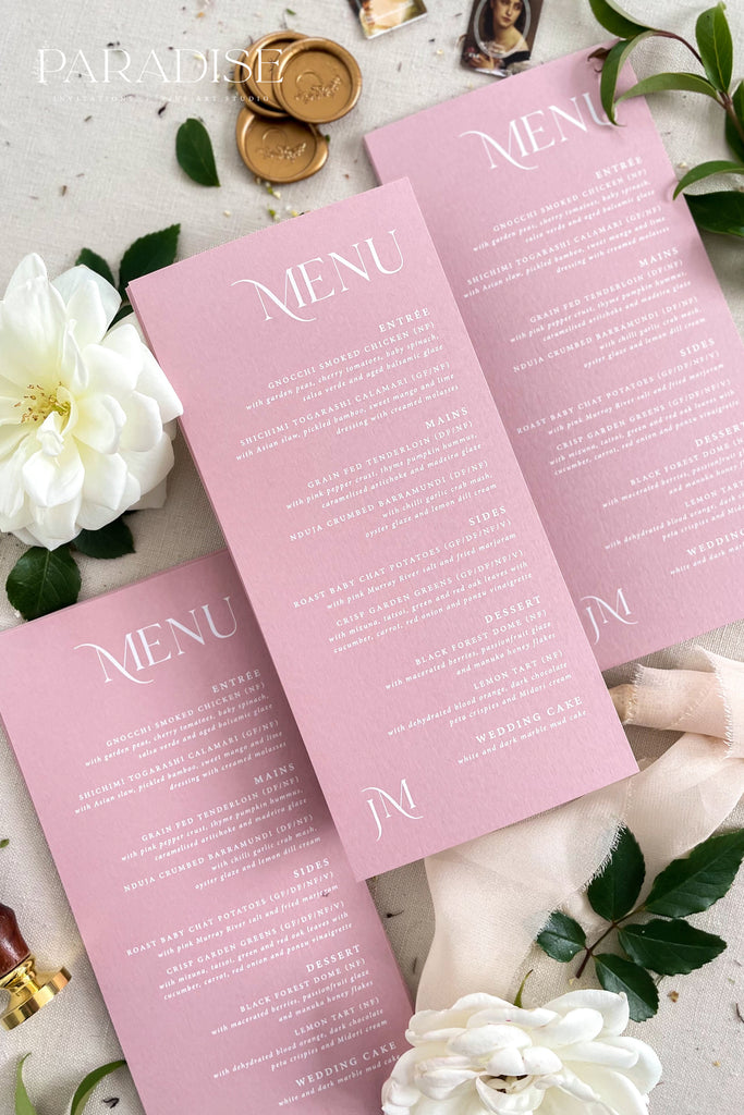 Bridgit Wild Rose Wedding Menus