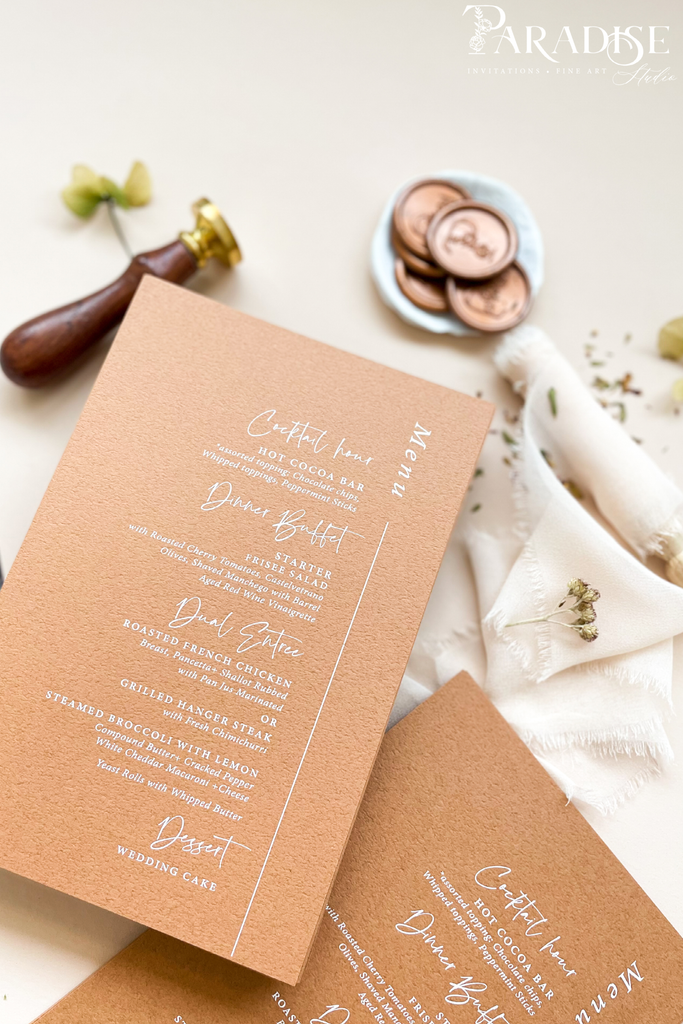 Kinsley Cinnamon Wedding Menus