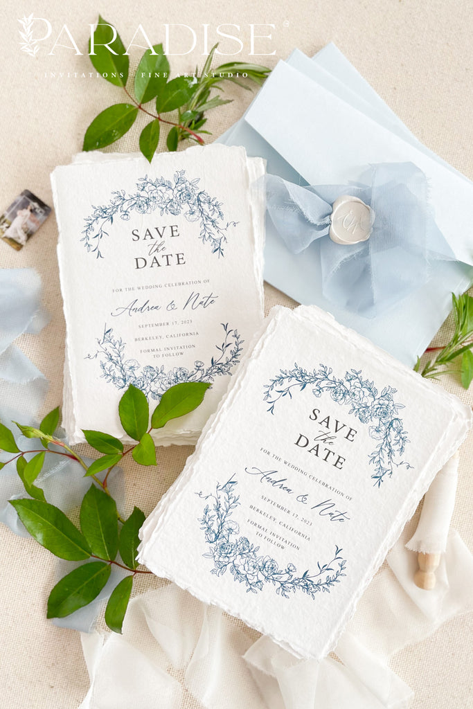 Floriana Handmade Paper Save the Date Cards