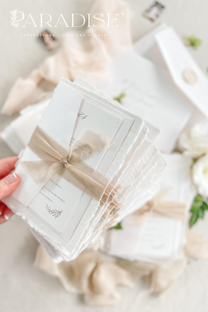 Brettany Handmade Paper Wedding Invitation Sets