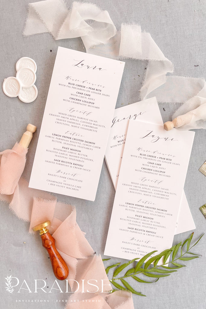 Harriette Calligraphy Wedding Menus