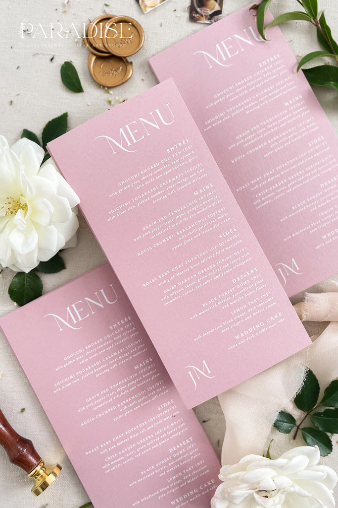 Bridgit Wild Rose Wedding Menus