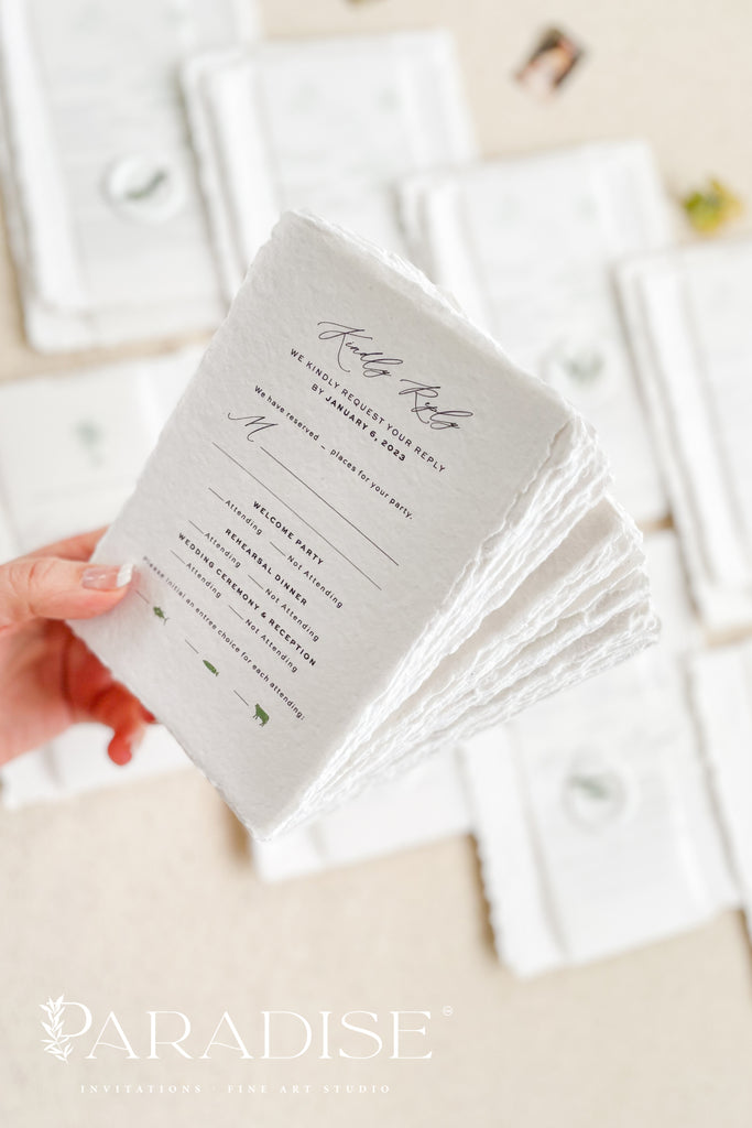 Claudine Handmade Paper Wedding Invitation Sets