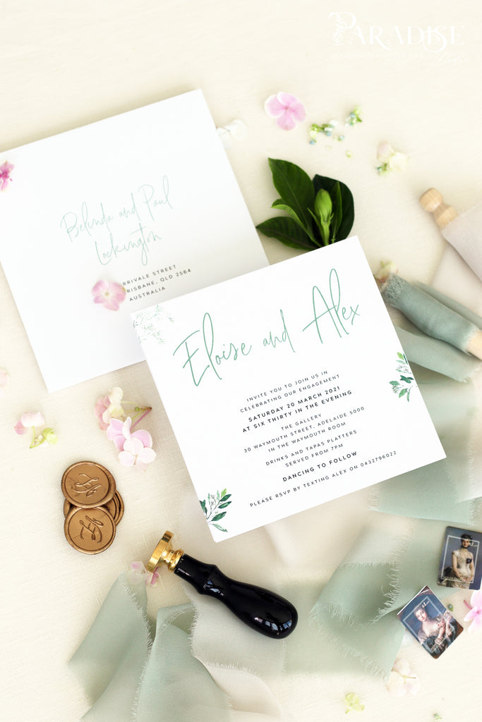 Cecelia Greenery Engagement Invitation