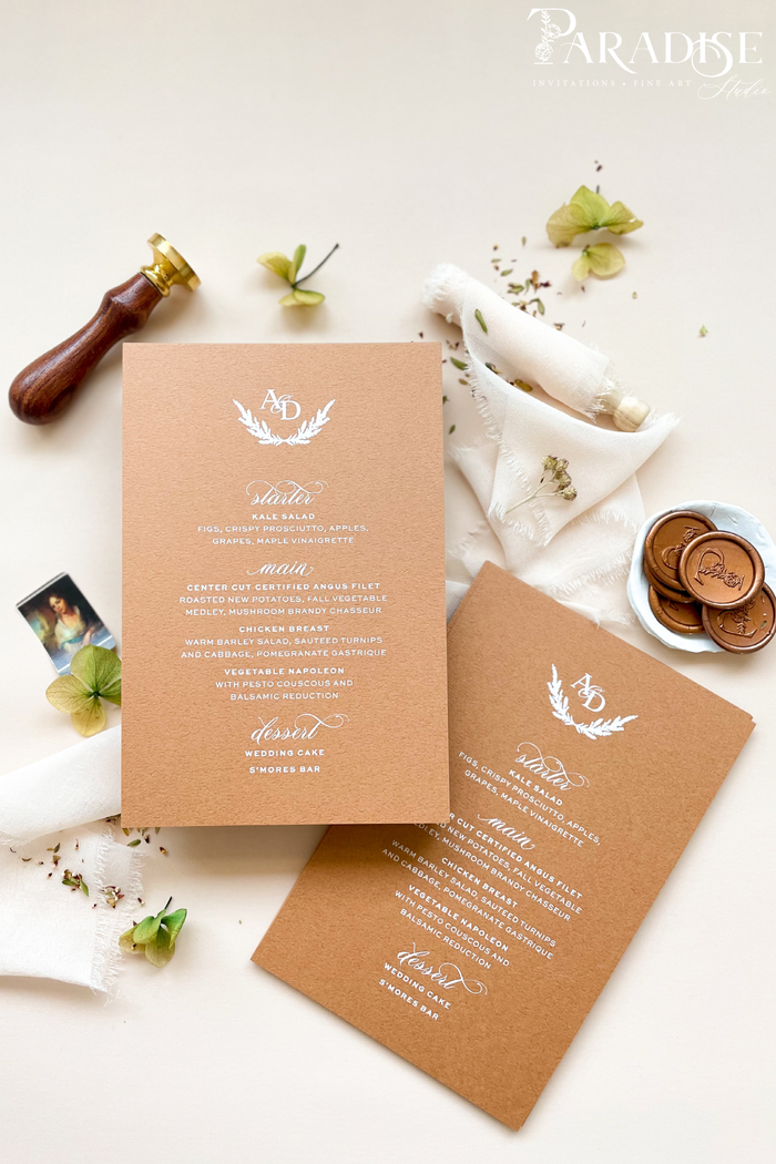 Raelynn Cinamon Wedding Menus