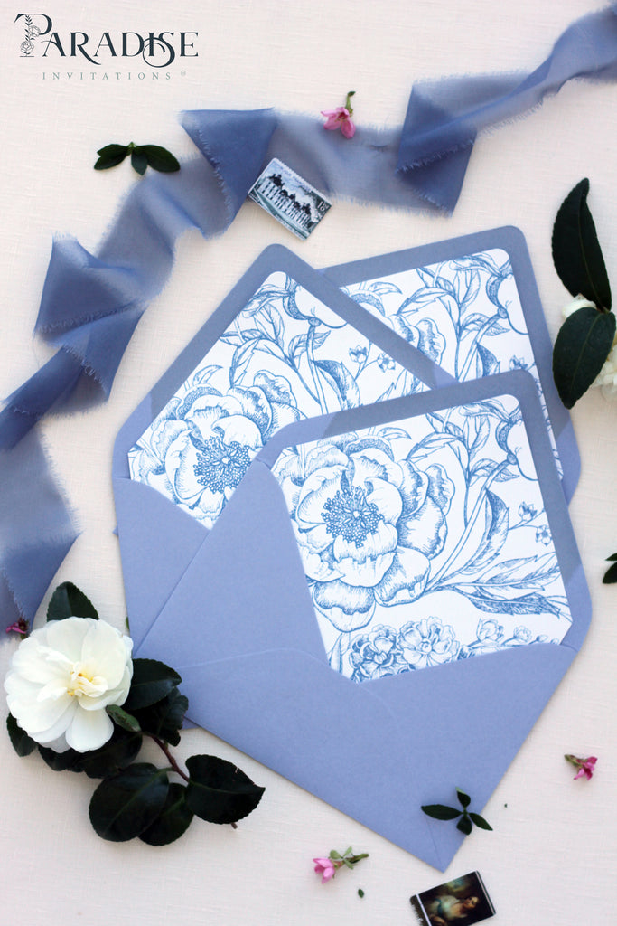 Angeline Dusky Blue Wedding Invitations