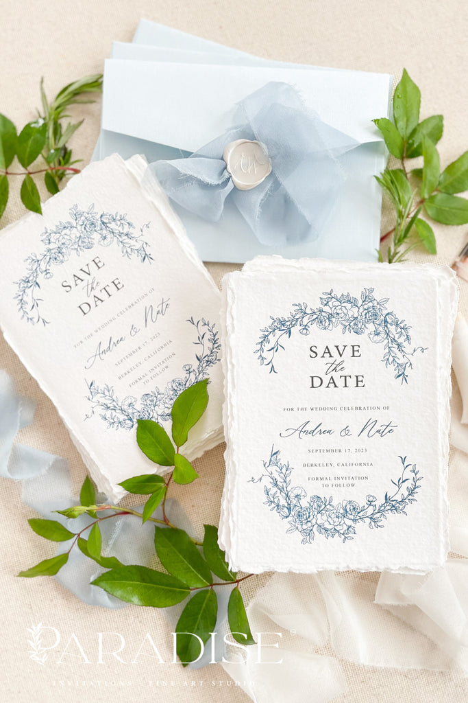 Floriana Handmade Paper Save the Date Cards