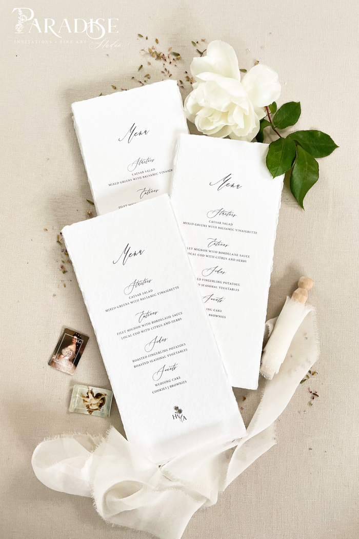 Vera Handmade Paper Wedding Menus