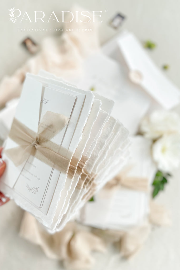 Brettany Handmade Paper Wedding Invitation Sets