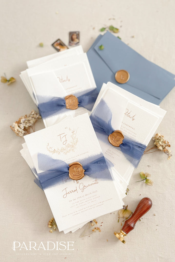 Marley Dusty Blue Wedding Invitations