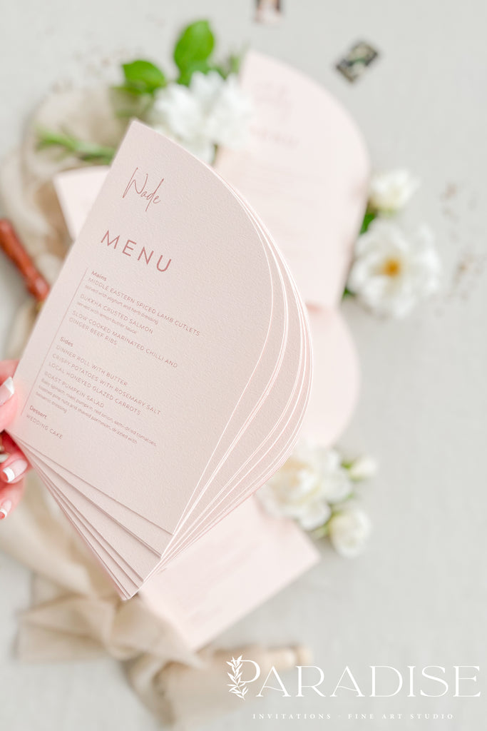 Diedre Rosa Paper Half Arch Wedding Menus