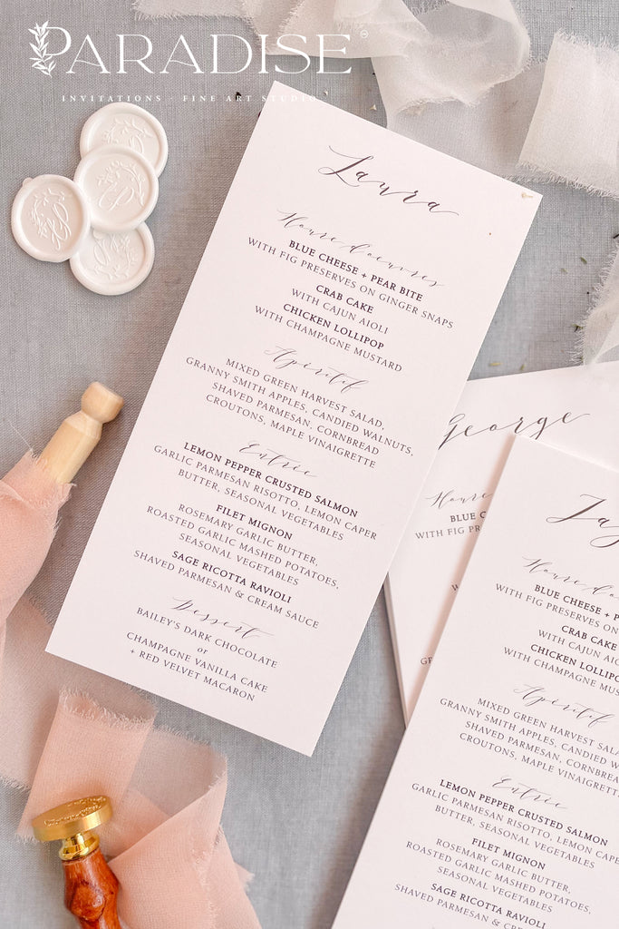 Harriette Calligraphy Wedding Menus