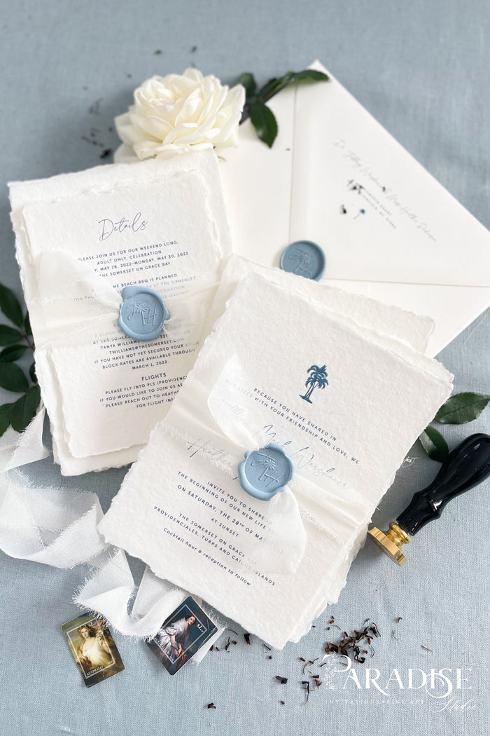 Heather Handmade Paper Wedding Invitation Sets