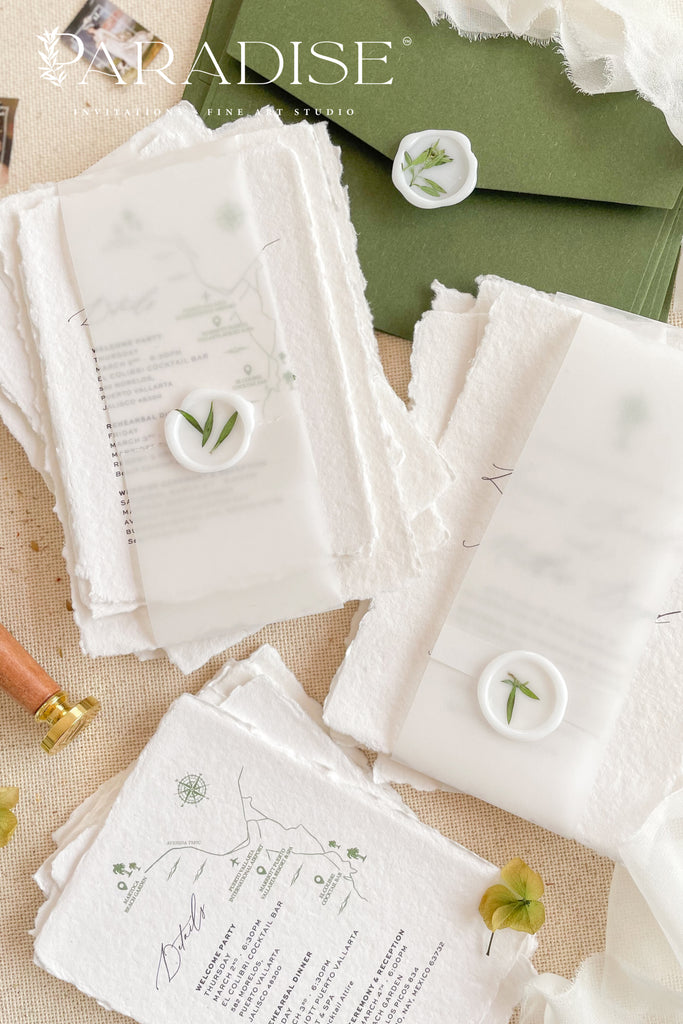 Claudine Handmade Paper Wedding Invitation Sets