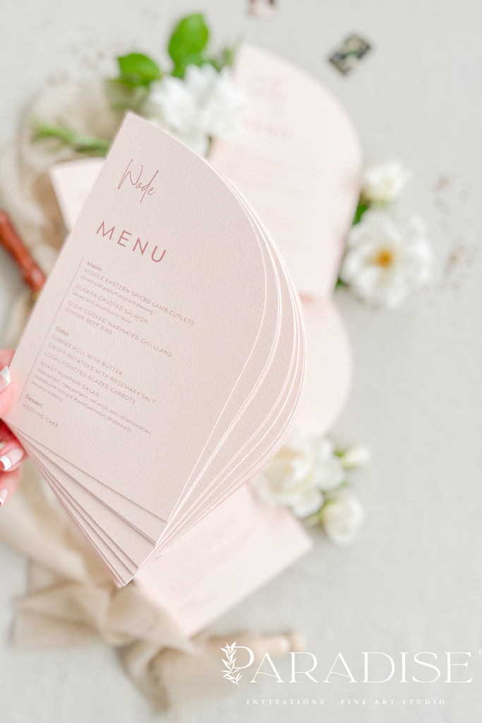 Diedre Rosa Paper Half Arch Wedding Menus