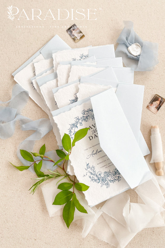 Floriana Handmade Paper Save the Date Cards