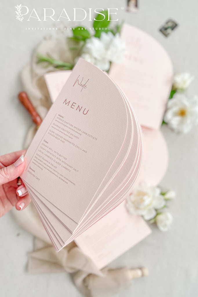 Diedre Rosa Paper Half Arch Wedding Menus