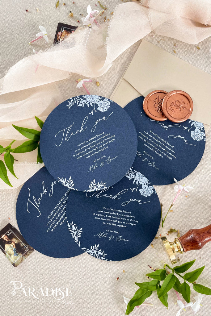 Sloan Navy Circle Thank You Cards