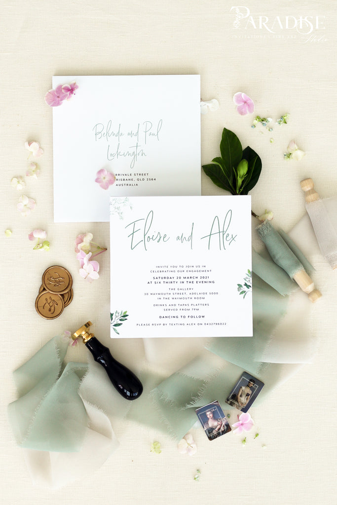 Cecelia Greenery Engagement Invitation