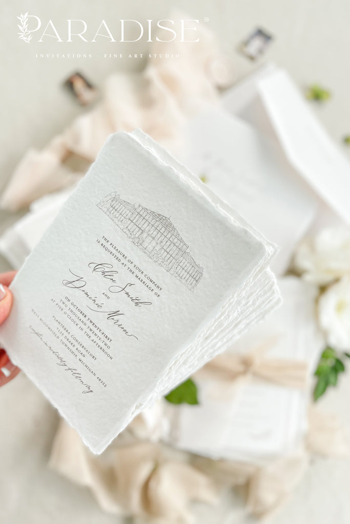 Brettany Handmade Paper Wedding Invitation Sets