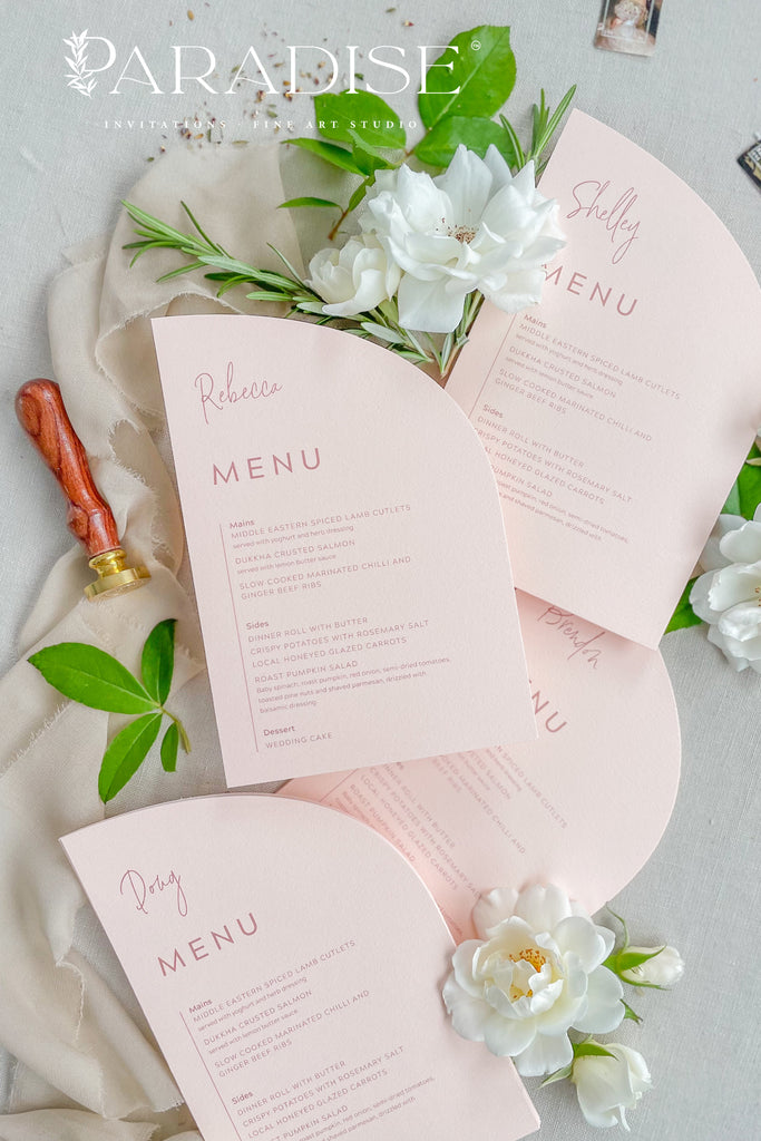 Diedre Rosa Paper Half Arch Wedding Menus