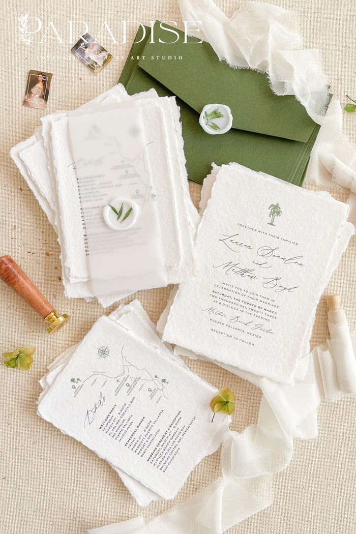 Claudine Handmade Paper Wedding Invitation Sets