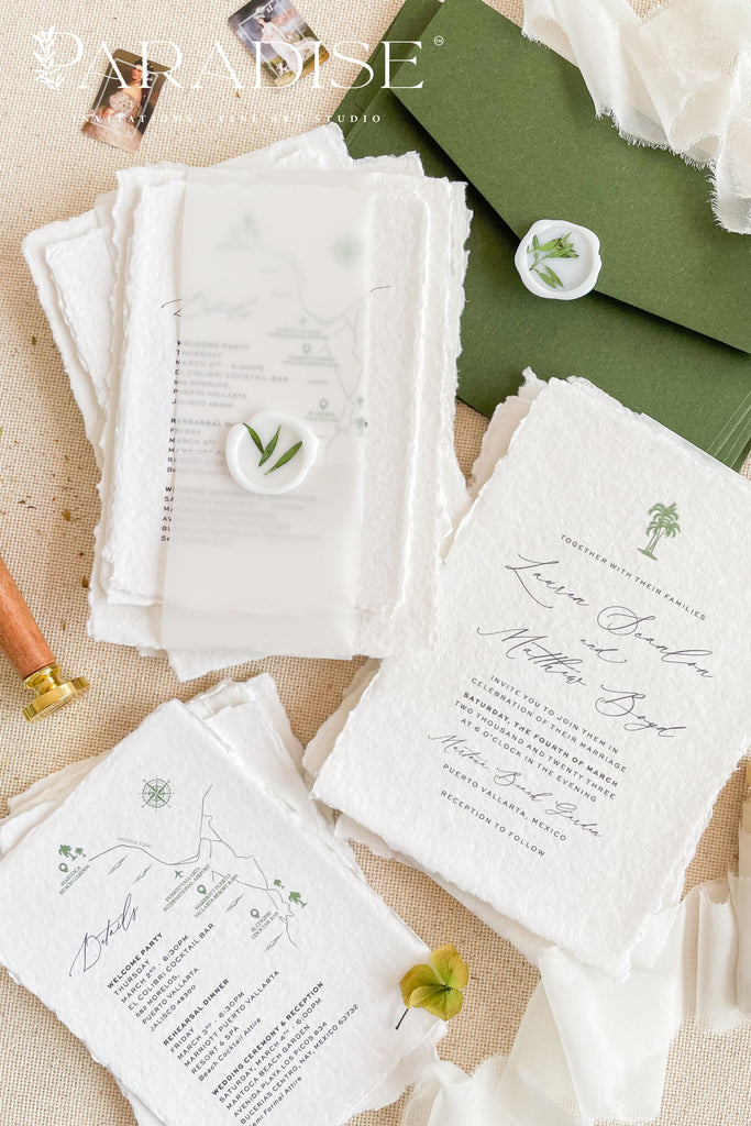 Claudine Handmade Paper Wedding Invitation Sets