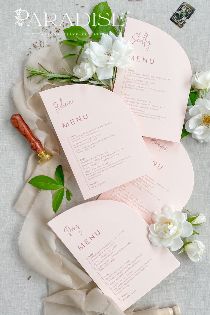 Diedre Rosa Paper Half Arch Wedding Menus