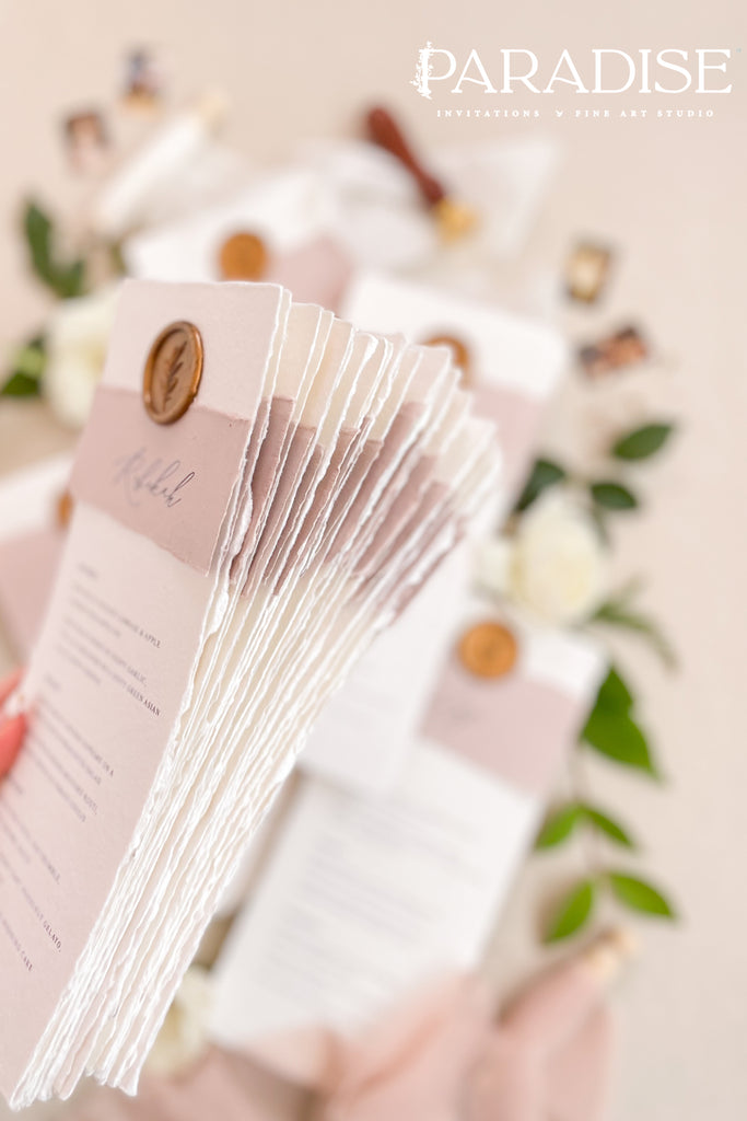 Harmony Handmade Paper Wedding Menus