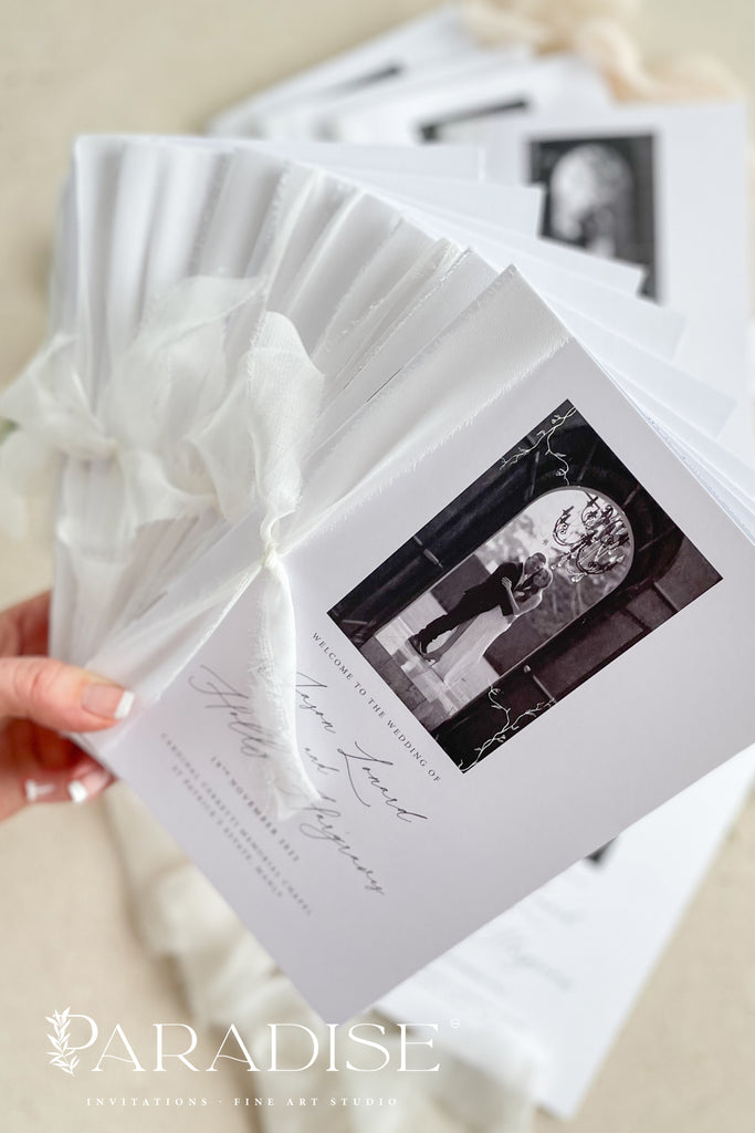 Jordane Black and White Wedding Programs