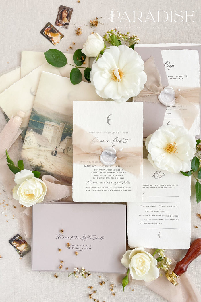 Cecilia Handmade Paper Wedding Invitation Sets