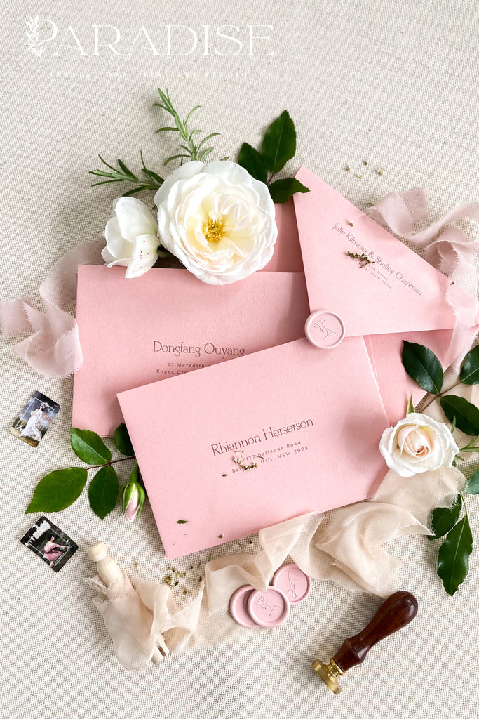 Dusty Pink Envelopes and Custom Address Printing