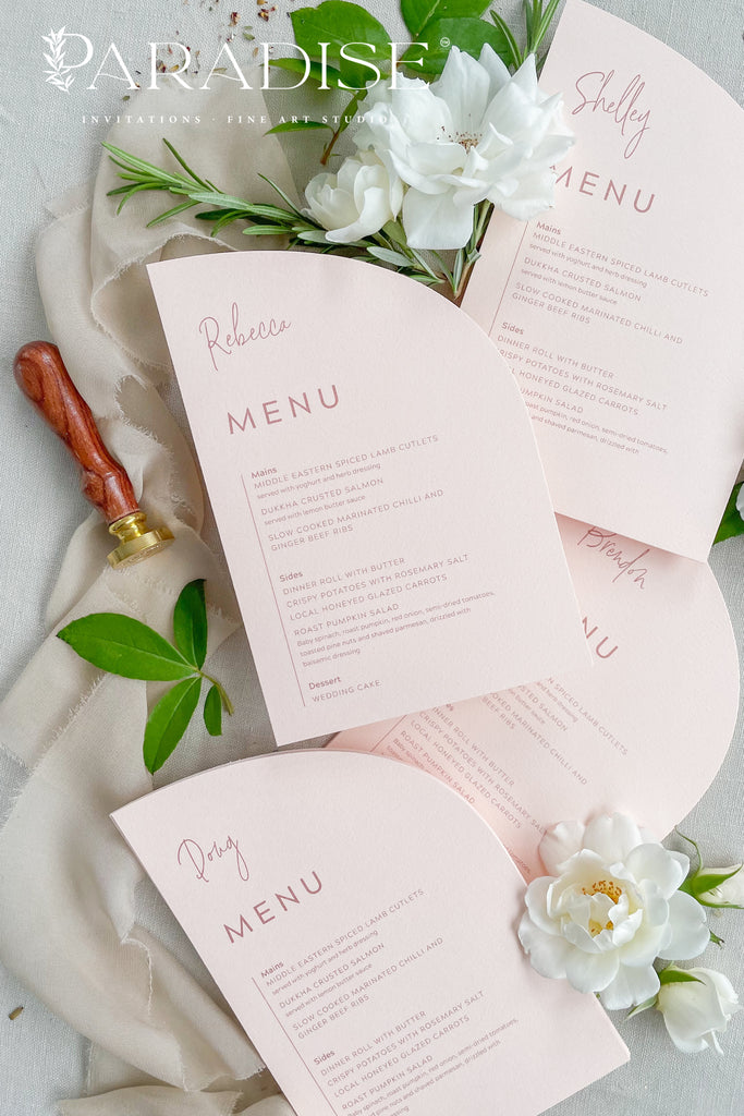 Diedre Rosa Paper Half Arch Wedding Menus