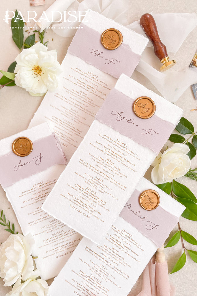 Harmony Handmade Paper Wedding Menus