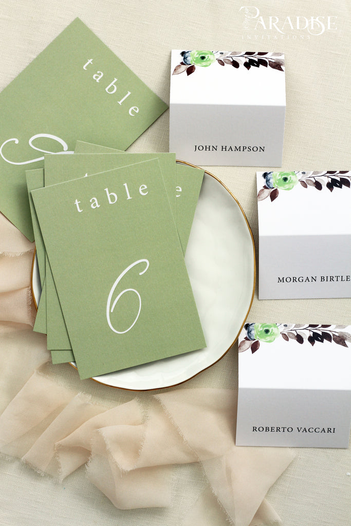 Marchelle Green Table Numbers