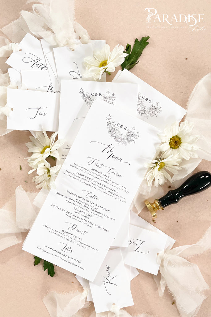 Migdalia Floral Wedding Menus