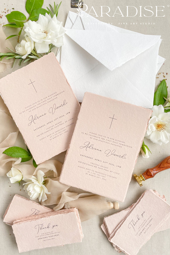 Adelaide Handmade Paper Christian Invitations