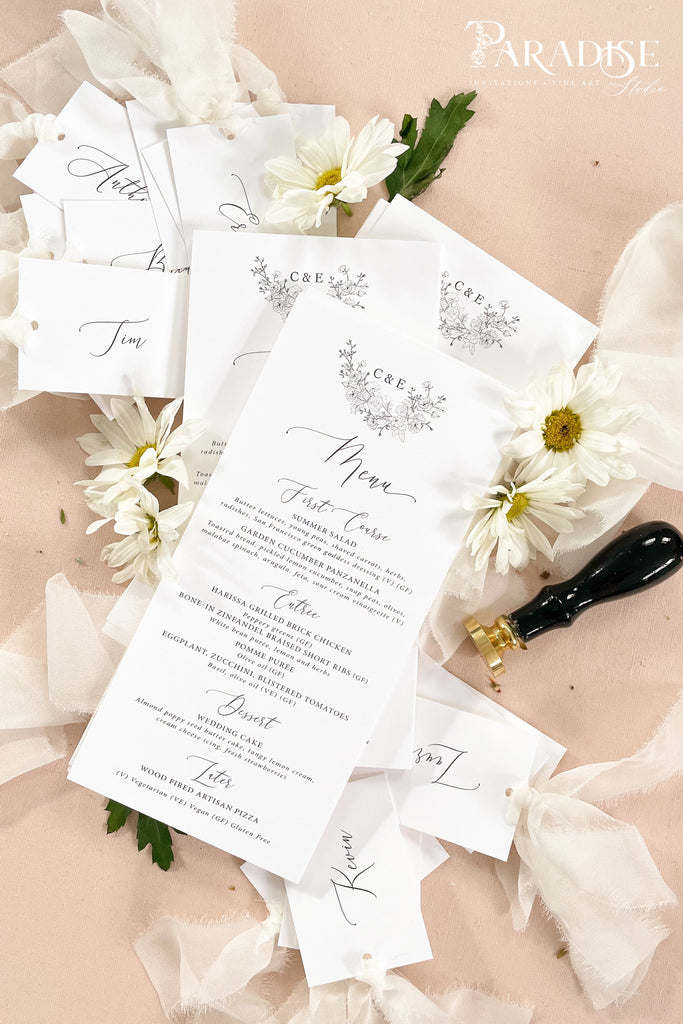 Migdalia Floral Wedding Menus