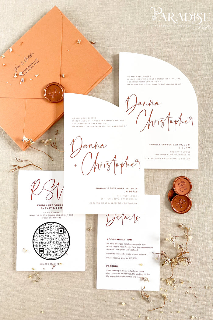 Damira Half Arch Wedding Invitation Sets