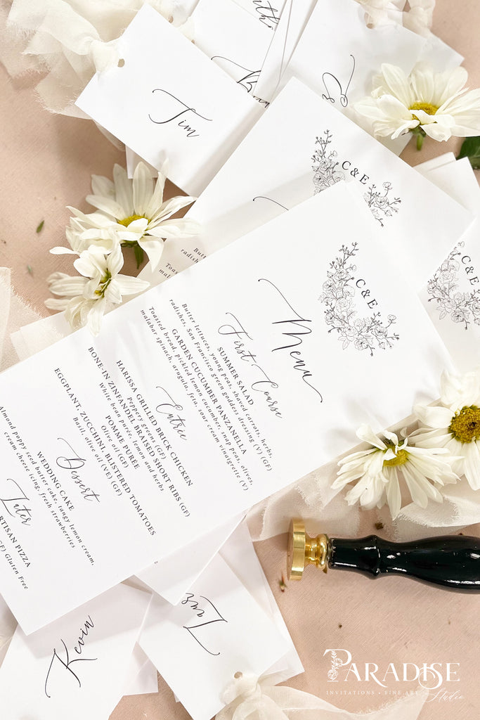 Migdalia Floral Wedding Menus