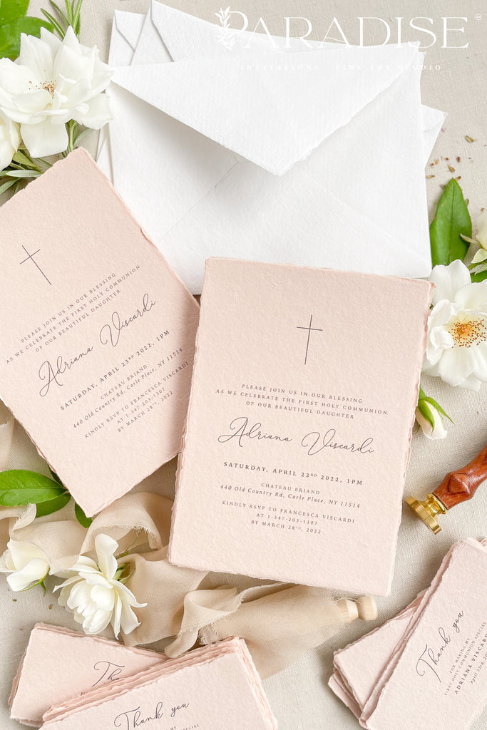 Adelaide Handmade Paper Christian Invitations