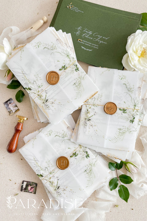 Announce your summer celebration with the perfect blend of bohemian charm and elegant sophistication with these exquisite wedding invitations. The unique wreath design adds a touch of natural beauty, while the delicate golden leaf detail provides a subtle, luxurious shimmer. This boho chic stationery is perfect for a laid-back, romantic summer wedding, setting a warm and inviting tone for your guests.