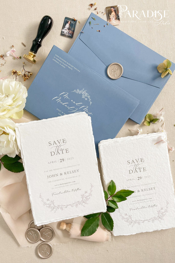 Marla Handmade Paper Save the Date Cards