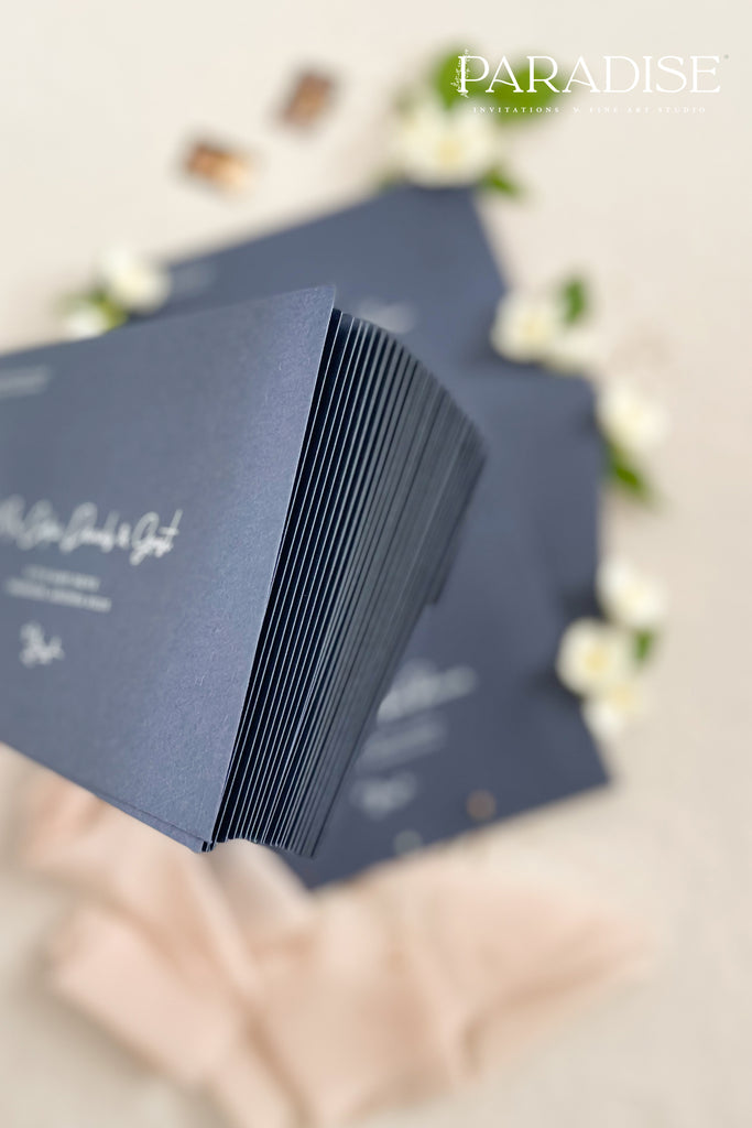 Navy Envelopes and White Ink Printing