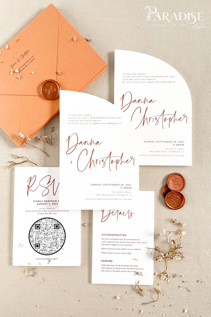 Damira Half Arch Wedding Invitation Sets