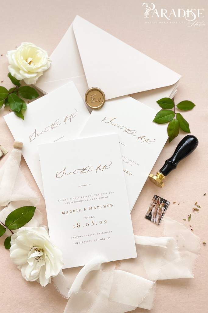 Silvia Calligraphy Save the Date Cards