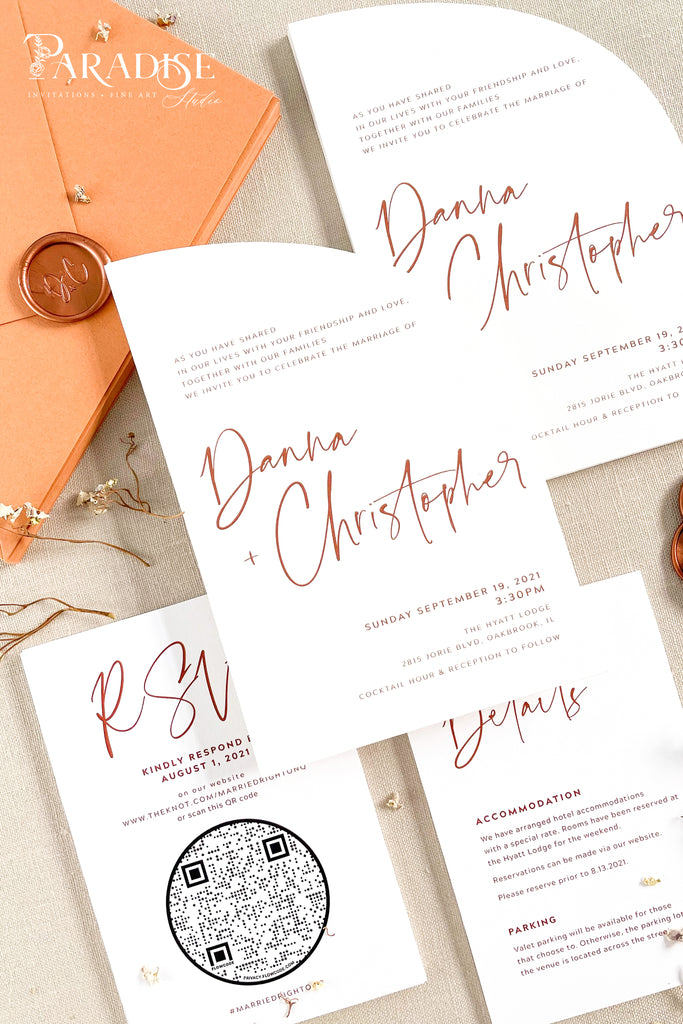 Damira Half Arch Wedding Invitation Sets