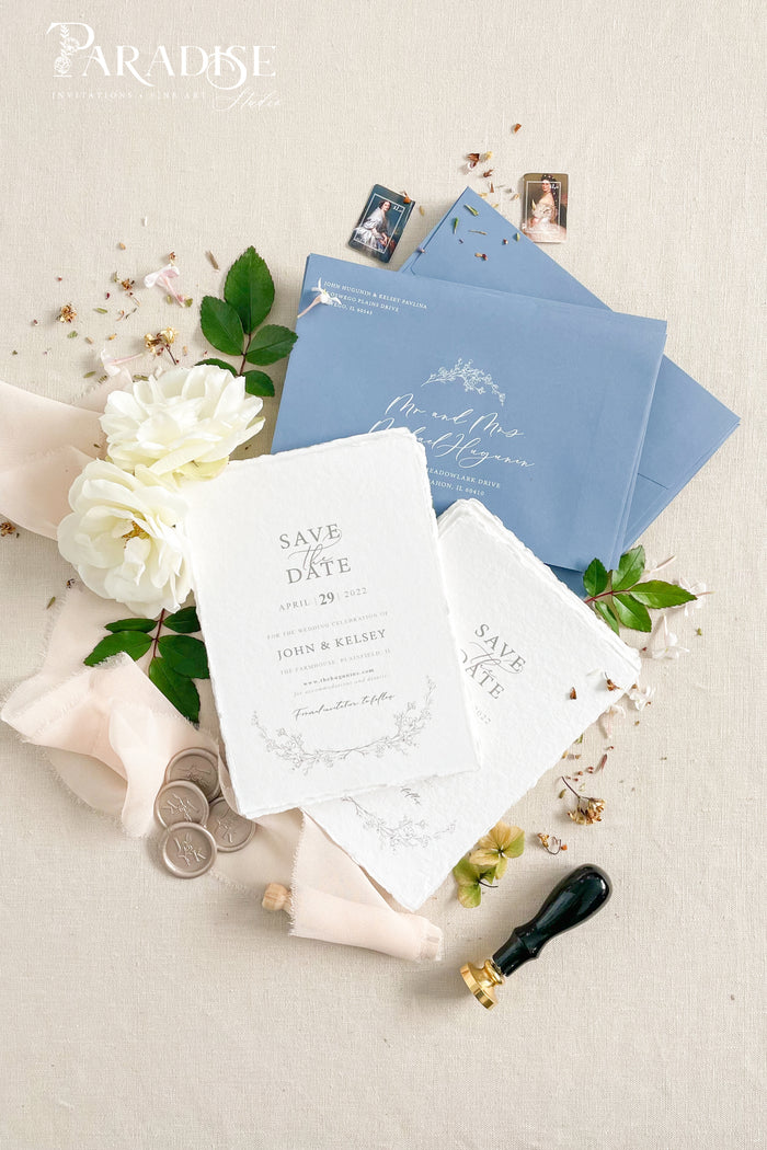 Marla Handmade Paper Save the Date Cards